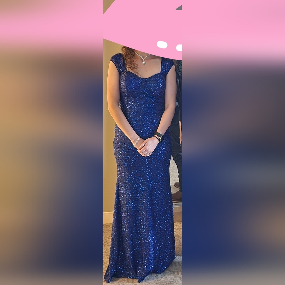 Royal Blue Sequin Sweetheart Gown